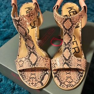 Kelsi Dagger Gabbie Peach Snake Skin Sandal - Size 7